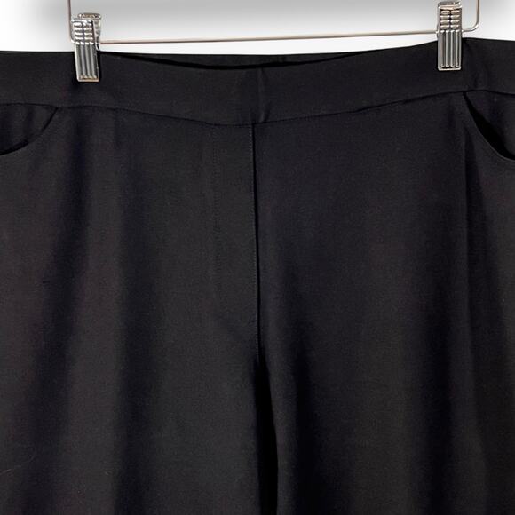 Susan Graver Black Slim Leg Ankle Pants Stretch High Waist Pull On Large - Picture 5 of 9